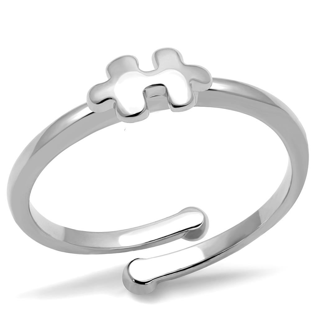 LO4027 - Rhodium Brass Ring with No Stone Alamode