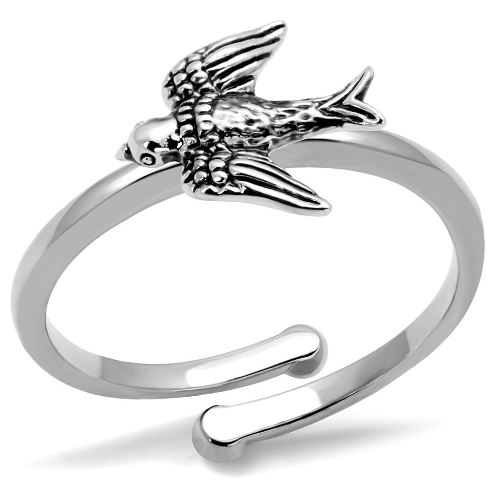 LO4053 - Rhodium Brass Ring with No Stone-0