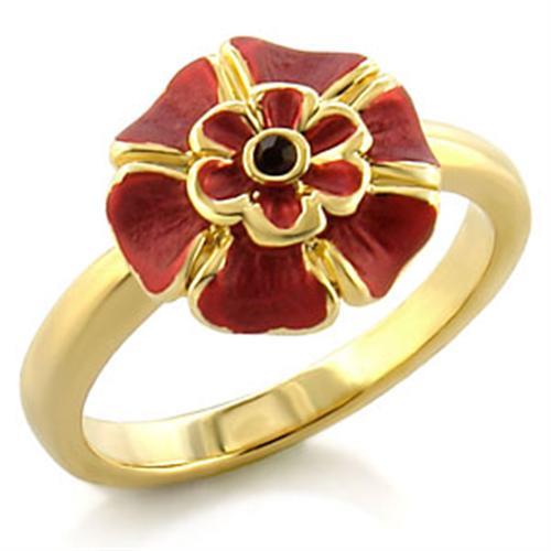 LO510 - Gold White Metal Ring with Top Grade Crystal  in Siam Alamode