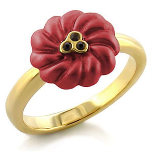 LO517 - Gold White Metal Ring with Top Grade Crystal  in Siam-0
