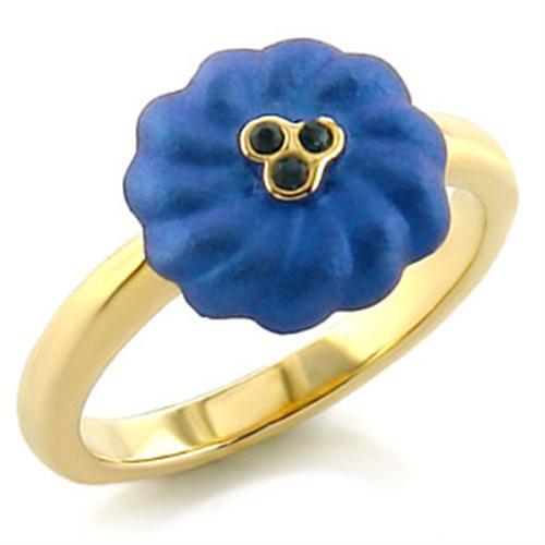 LO528 - Gold White Metal Ring with Top Grade Crystal  in Montana-0