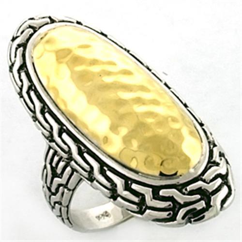 LOA652 - Gold+Rhodium 925 Sterling Silver Ring with No Stone Alamode