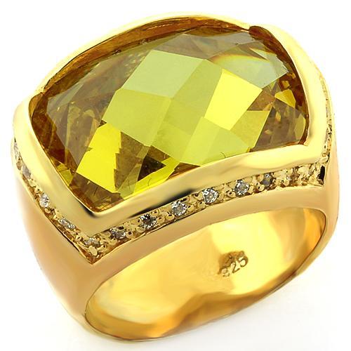 LOAS819 - Gold 925 Sterling Silver Ring with AAA Grade CZ  in Topaz-0
