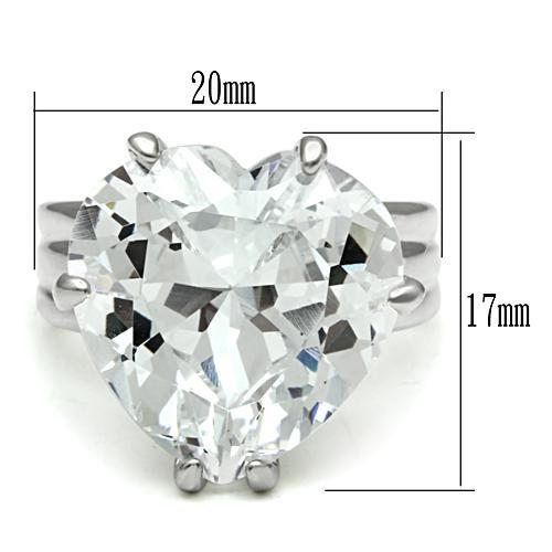 LOS543 - Silver 925 Sterling Silver Ring with AAA Grade CZ  in Clear Alamode