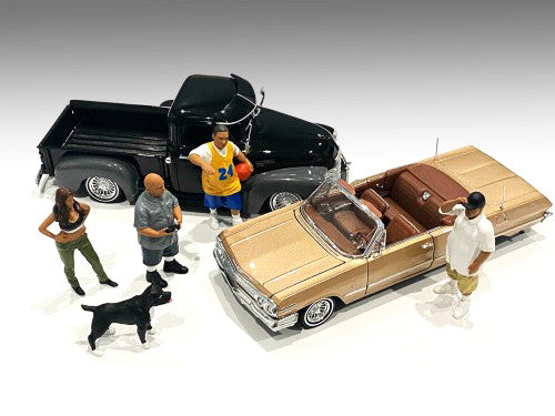 Lowriderz and a Dog 5 piece Figurine Set for 1/18 Scale Models by American Diorama-1