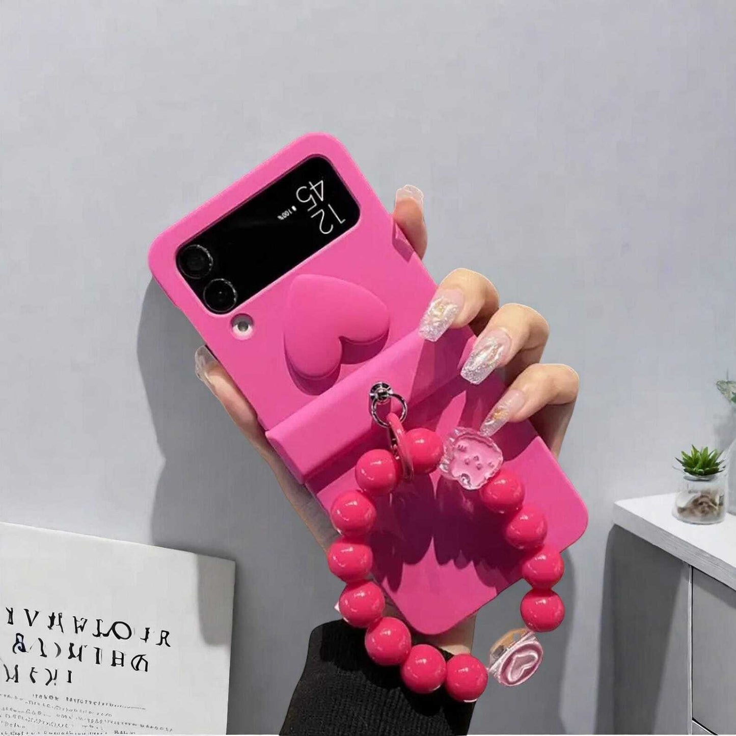 Cute Bracelet Hinge Case for Samsung Galaxy Z Flip 3 4 5 - Stylish and Protective Cover with Secure Grip for Zflip5 Phones W2B