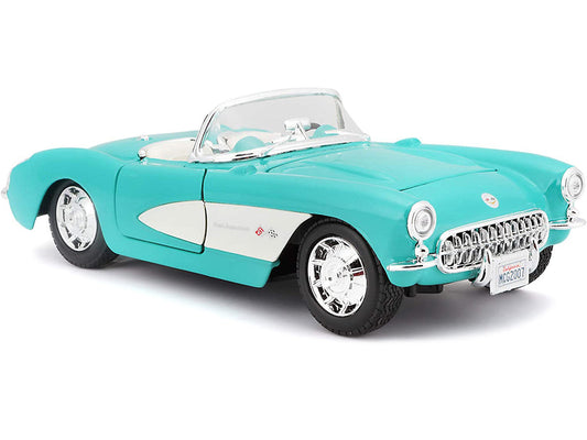 1957 Chevrolet Corvette Convertible Turquoise 1/24 Diecast Model Car by Maisto Maisto