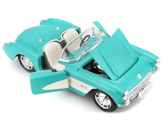 1957 Chevrolet Corvette Convertible Turquoise 1/24 Diecast Model Car by Maisto Maisto