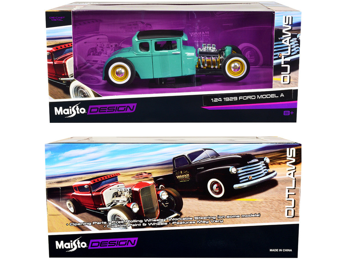 1929 Ford Model A Green with Matt Black Top "Outlaws" Series 1/24 Diecast Model Car by Maisto Maisto