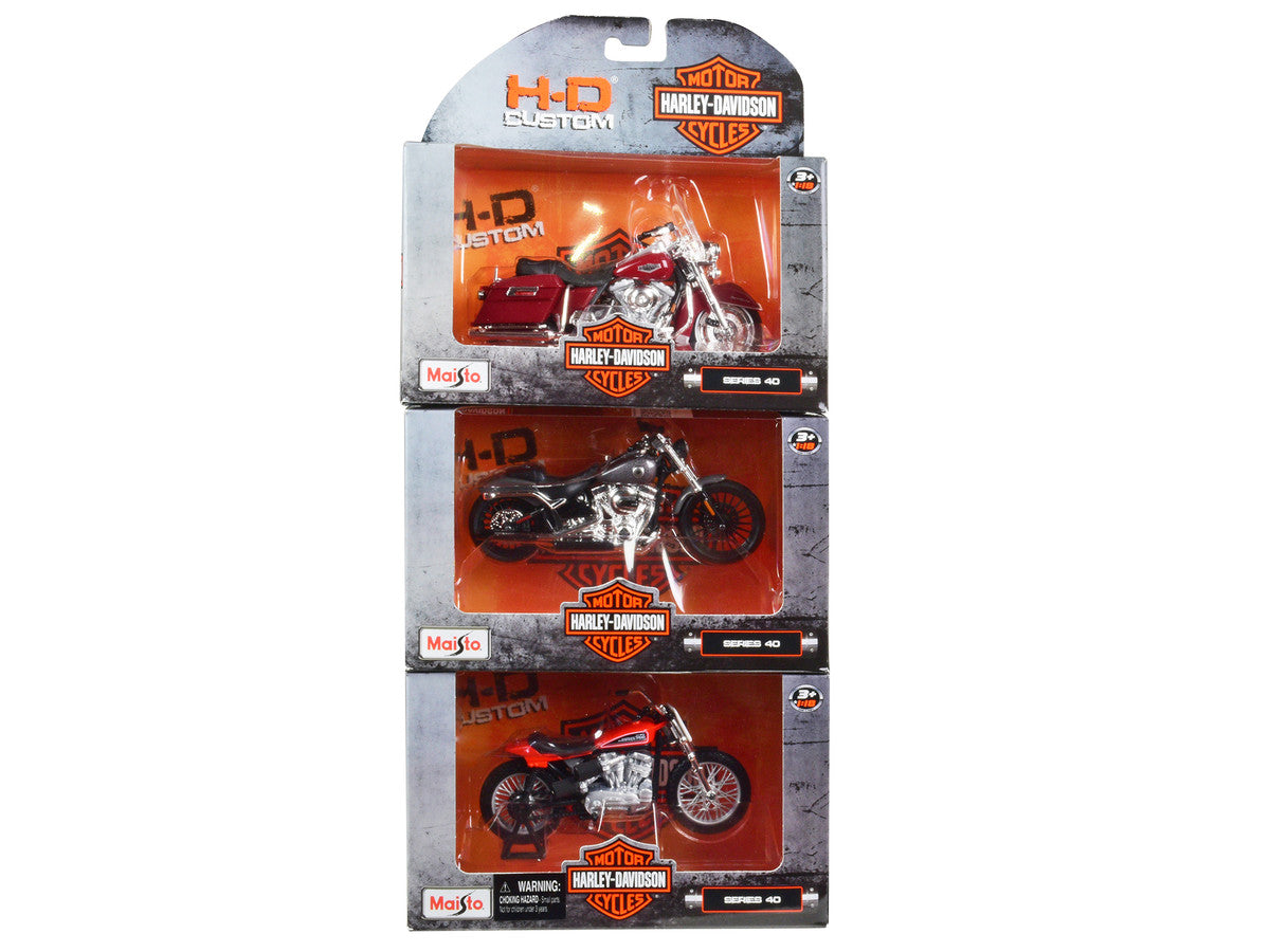 Harley-Davidson Motorcycles 6 piece Set Series 40 1/18 Diecast Models by Maisto Maisto