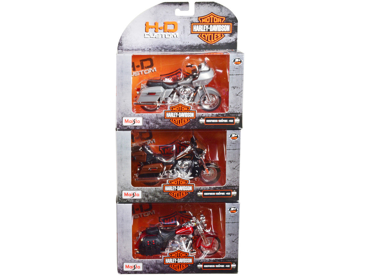 Harley-Davidson Motorcycles 6 piece Set Series 42 1/18 Diecast Motorcycle Models by Maisto Maisto