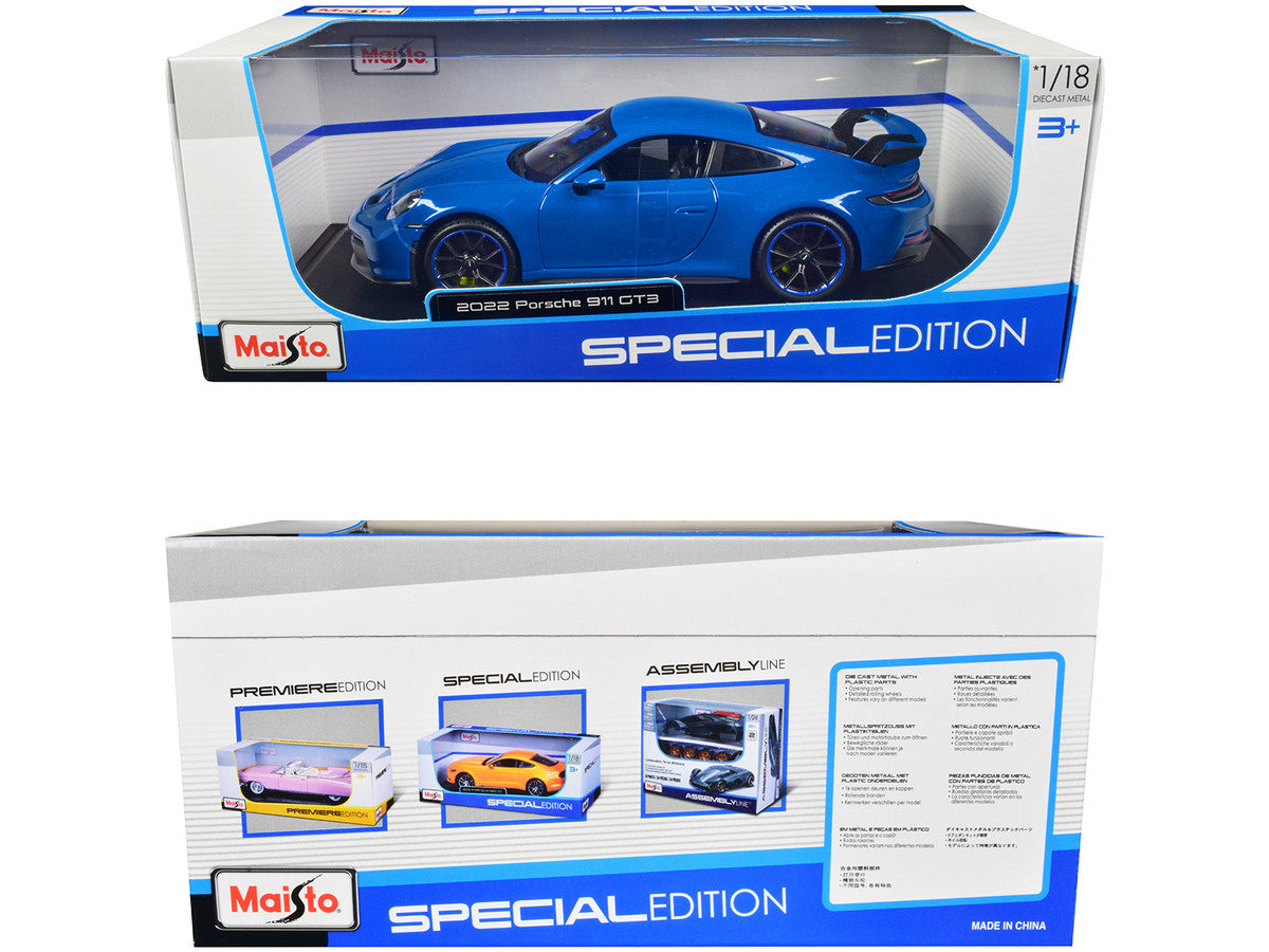 2022 Porsche 911 GT3 Blue "Special Edition" 1/18 Diecast Model Car by Maisto Maisto