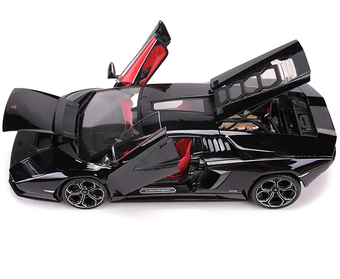 Lamborghini Countach LPI 800-4 Black with Red Interior "Special Edition" 1/18 Diecast Model Car by Maisto Maisto
