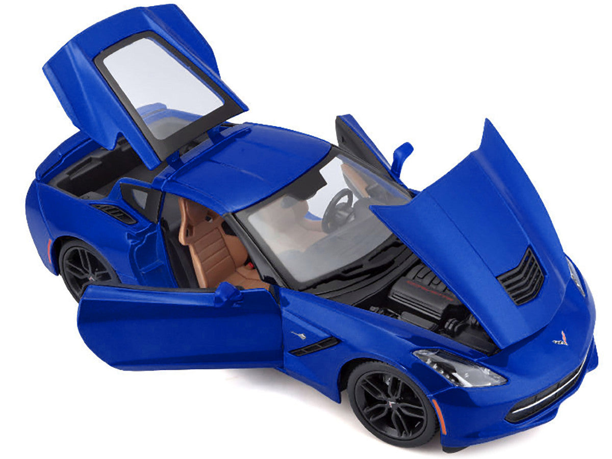 2014 Chevrolet Corvette Stingray C7 Z51 Blue Metallic 1/18 Diecast Model Car by Maisto Maisto