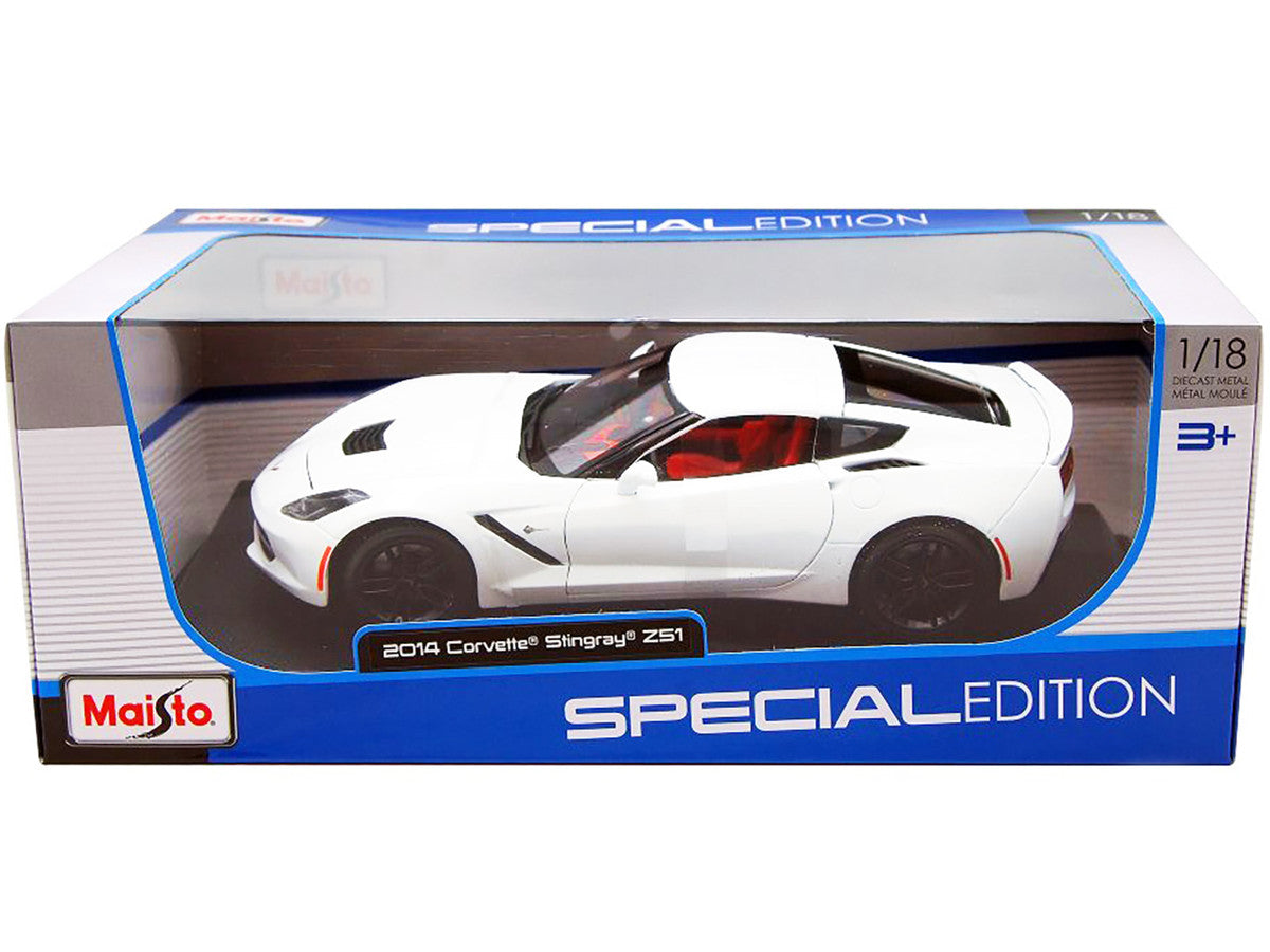 2014 Chevrolet Corvette Stingray C7 Z51 White 1/18 Diecast Model Car by Maisto Maisto