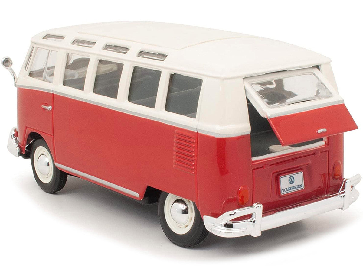 Volkswagen Van Samba Bus Red and White 1/25 Diecast Model by Maisto Maisto