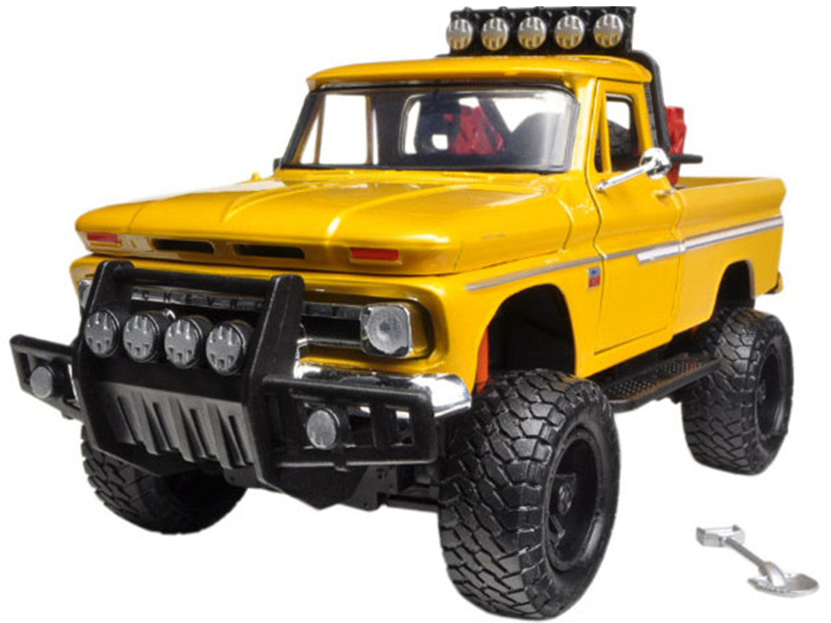 1966 Chevrolet C10 Fleetside Pickup Truck Off Road Yellow 1/24 Diecast Model by Motormax Motormax