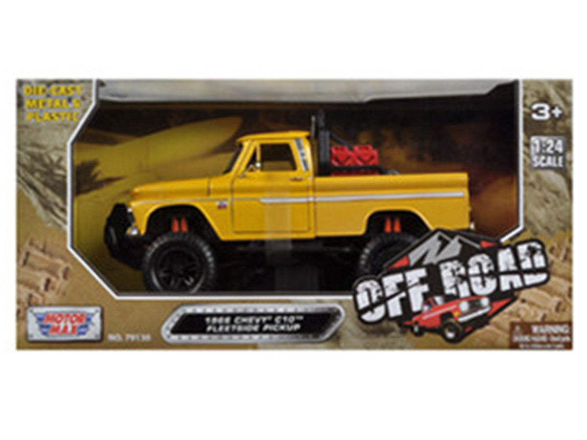 1966 Chevrolet C10 Fleetside Pickup Truck Off Road Yellow 1/24 Diecast Model by Motormax Motormax