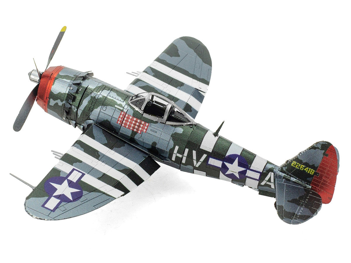 Model Kit Republic P-47 Thunderbolt Fighter Aircraft "The Jug" United States Army Air Forces (Moderate Difficulty) Steel Model by Metal Earth-2