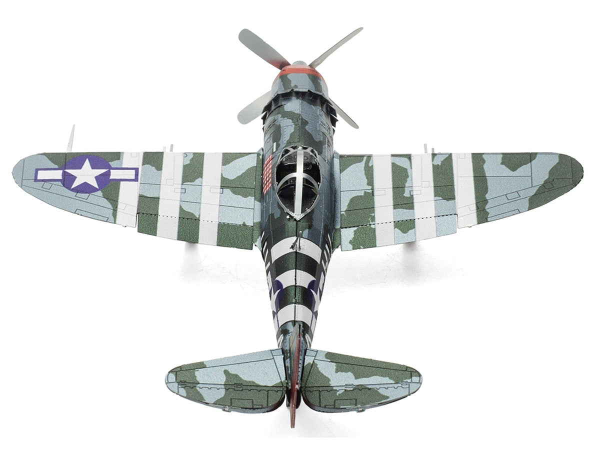 Model Kit Republic P-47 Thunderbolt Fighter Aircraft "The Jug" United States Army Air Forces (Moderate Difficulty) Steel Model by Metal Earth-1
