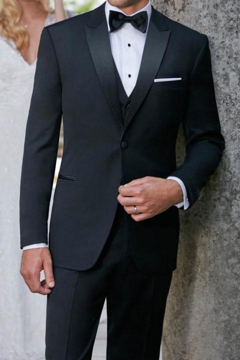 "Milan" Black Tuxedo Jacket Peak (Separates) Tux-USA