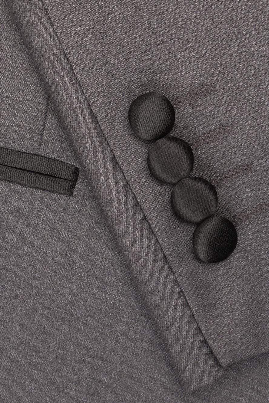 "Milan" Steel Grey Tuxedo Jacket Peak (Separates)-3