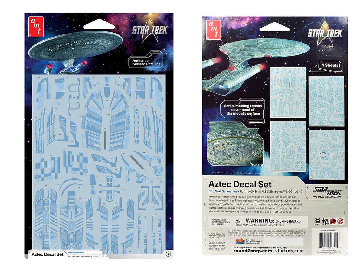 "Star Trek: The Next Generation" U.S.S. Enterprise NCC-1701-D Aztec Decal Set 1/1400 Scale by AMT AMT