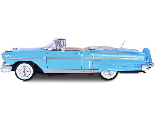 1958 Chevrolet Impala Convertible Light Blue "Timeless Classics" 1/18 Diecast Model Car by Motormax-0