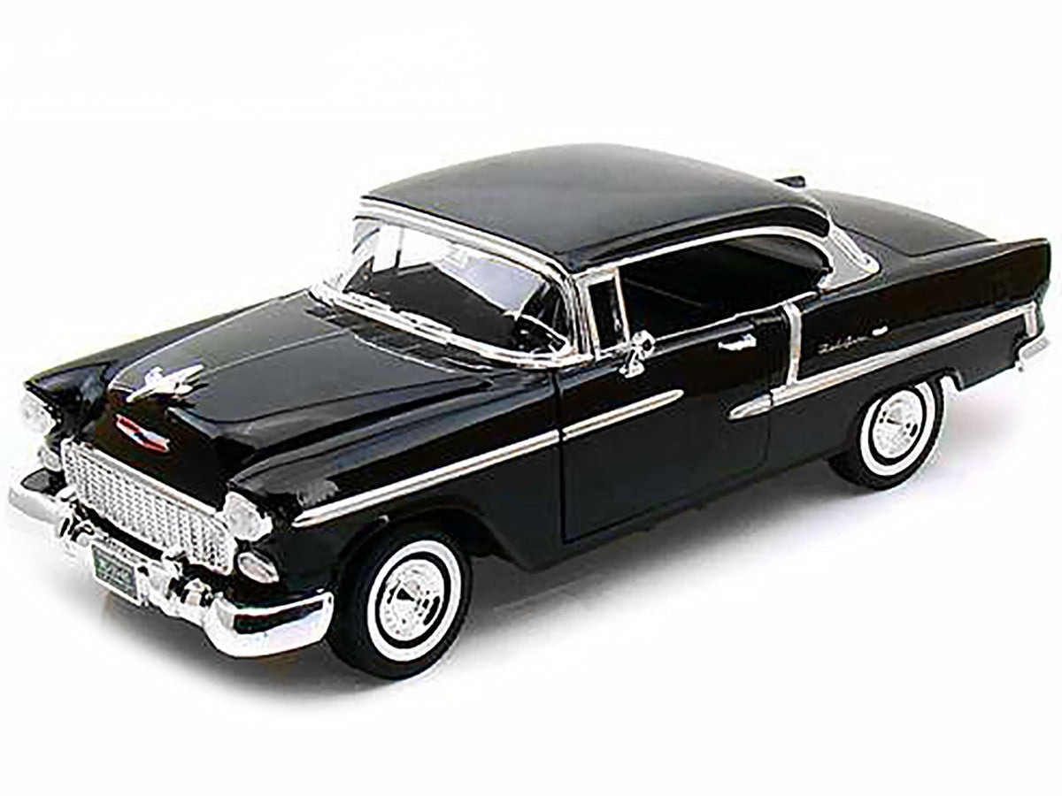 1955 Chevrolet Bel Air Hard Top Black 1/18 Diecast Car Model by Motormax Motormax