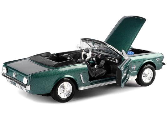 1964 1/2 Ford Mustang Convertible Green Metallic 1/24 Diecast Model Car by Motormax Motormax