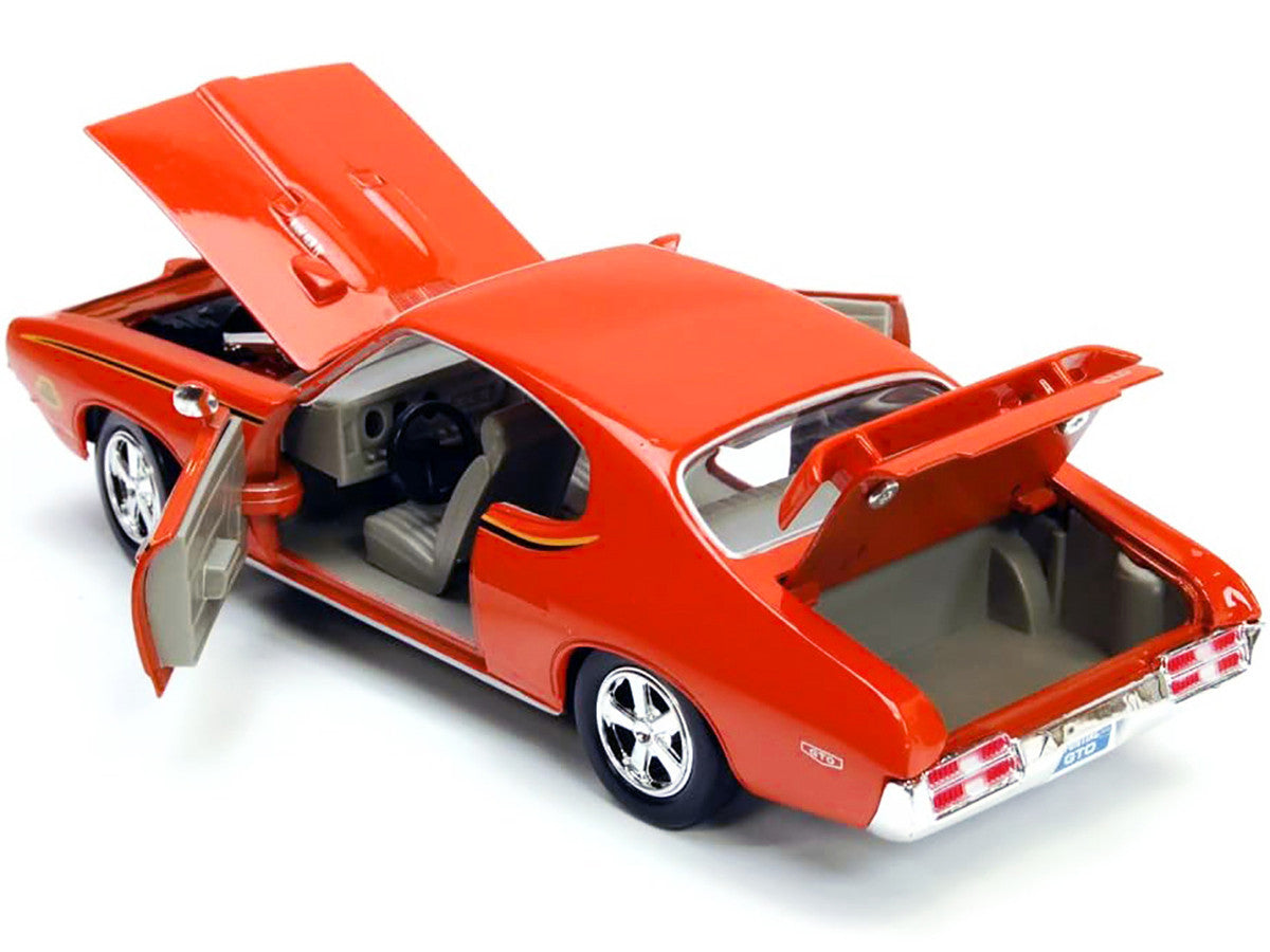 1969 Pontiac GTO Judge Orange with Stripes 1/24 Diecast Model Car by Motormax Motormax