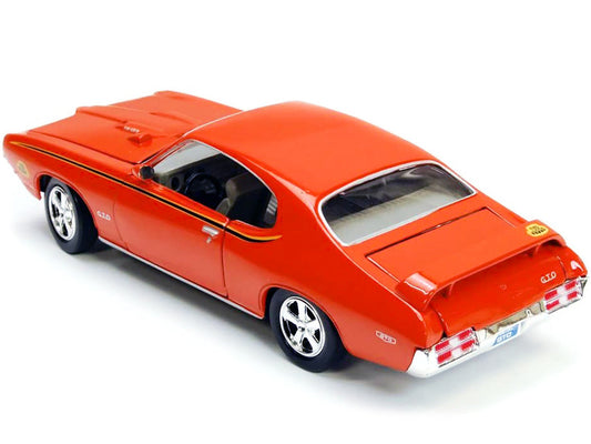 1969 Pontiac GTO Judge Orange with Stripes 1/24 Diecast Model Car by Motormax Motormax