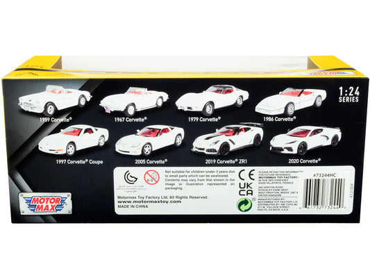 1967 Chevrolet Corvette C2 Convertible White with Red Interior "History of Corvette" Series 1/24 Diecast Model Car by Motormax Motormax
