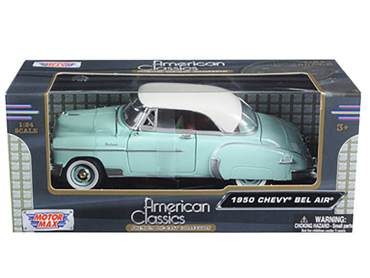 1950 Chevrolet Bel Air Green with Cream Top 1/24 Diecast Model Car by Motormax Motormax