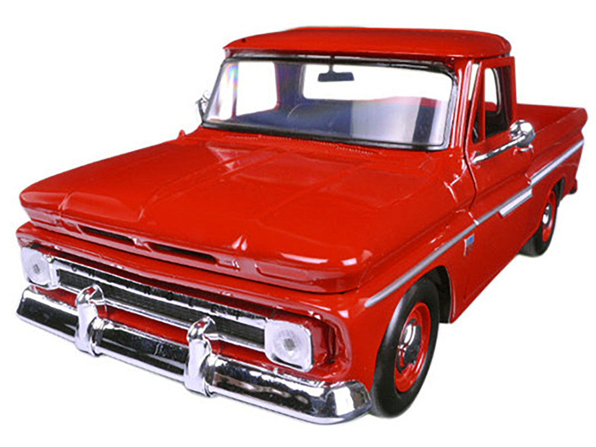1966 Chevrolet C10 Fleetside Pickup Truck Red 1/24 Diecast Model Car by Motormax-1