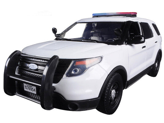 2015 Ford Police Interceptor Utility Unmarked White 1/24 Diecast Model Car by Motormax Motormax
