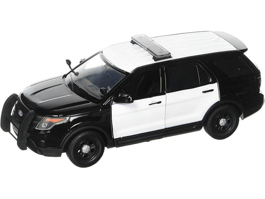 2022 Ford Police Interceptor Utility Unmarked Black and White 1/24 Diecast Model Car by Motormax Motormax