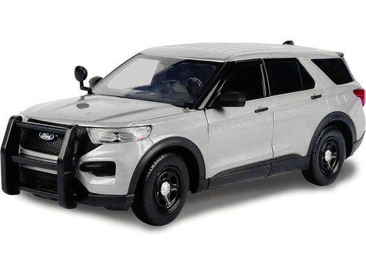 2022 Ford Police Interceptor Utility Unmarked Slick-Top Silver 1/24 Diecast Model Car by Motormax-0