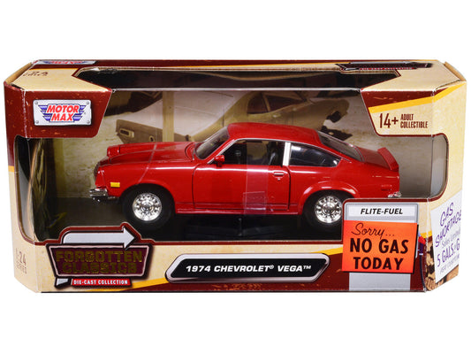 1974 Chevrolet Vega Red "Forgotten Classics" Series 1/24 Diecast Model Car by Motormax Motormax