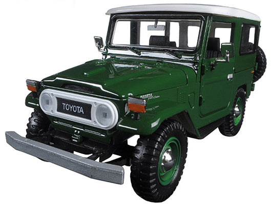 Toyota FJ40 Dark Green with White Top 1/24 Diecast Model Car by Motormax Motormax