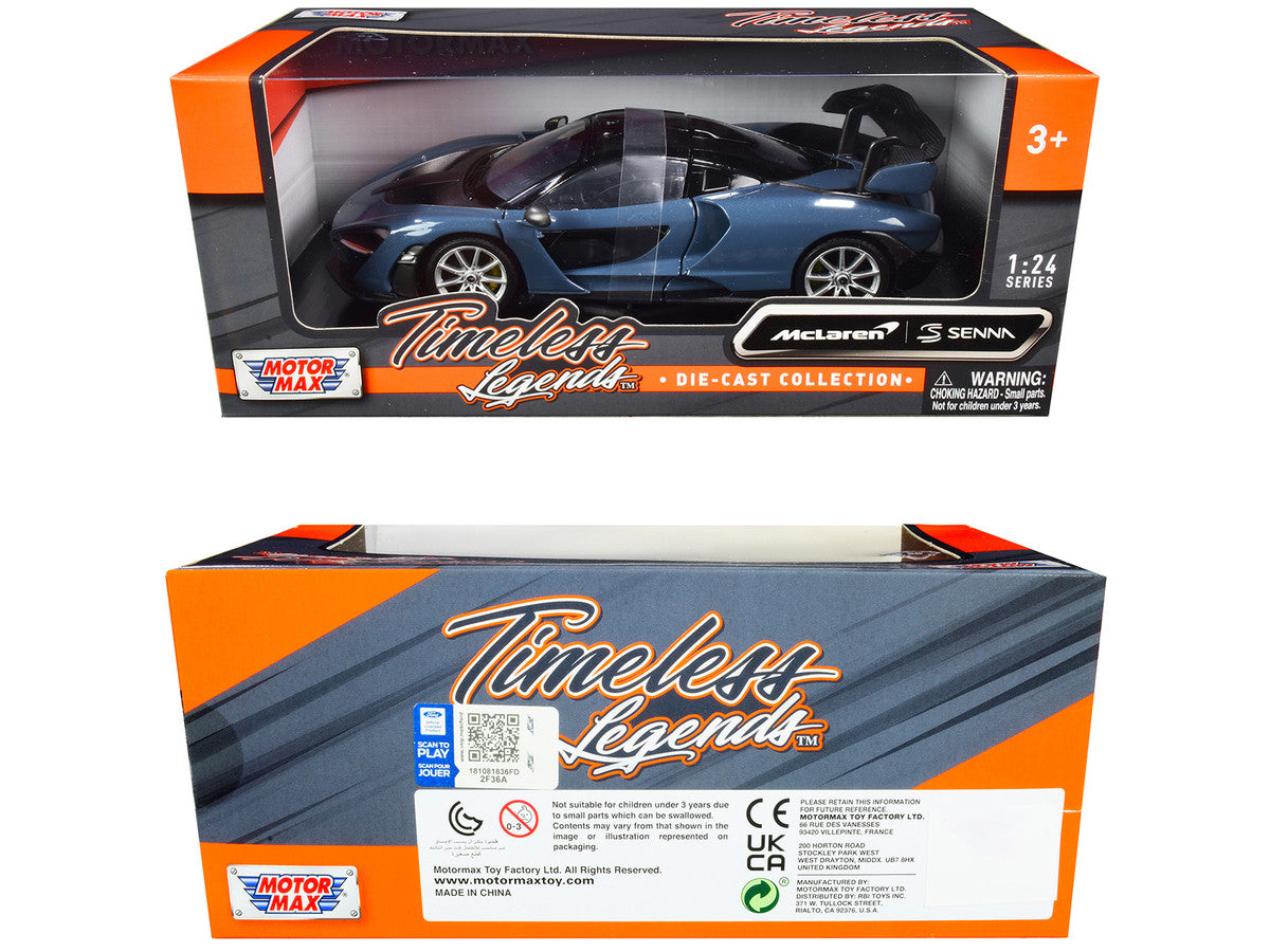 McLaren Senna Gray Metallic and Black "Timeless Legends" 1/24 Diecast Model Car by Motormax Motormax