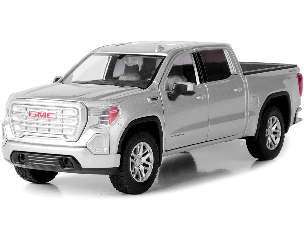 2019 GMC Sierra 1500 SLT Crew Cab Pickup Truck Silver Metallic 1/24-1/27 Diecast Model Car by Motormax Motormax