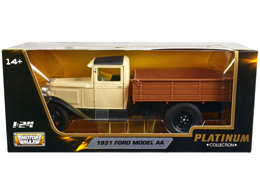 1931 Ford Model AA Pickup Truck Cream and Black "Platinum Collection" Series 1/24 Diecast Model Car by Motormax Motormax