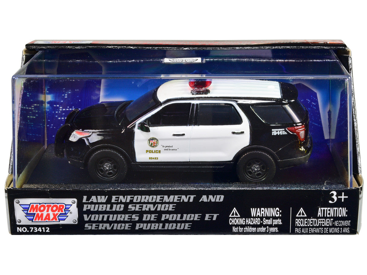 2015 Ford Police Interceptor Utility Black and White "LAPD (Los Angeles Police Department)" 1/43 Diecast Model Car by Motormax Motormax