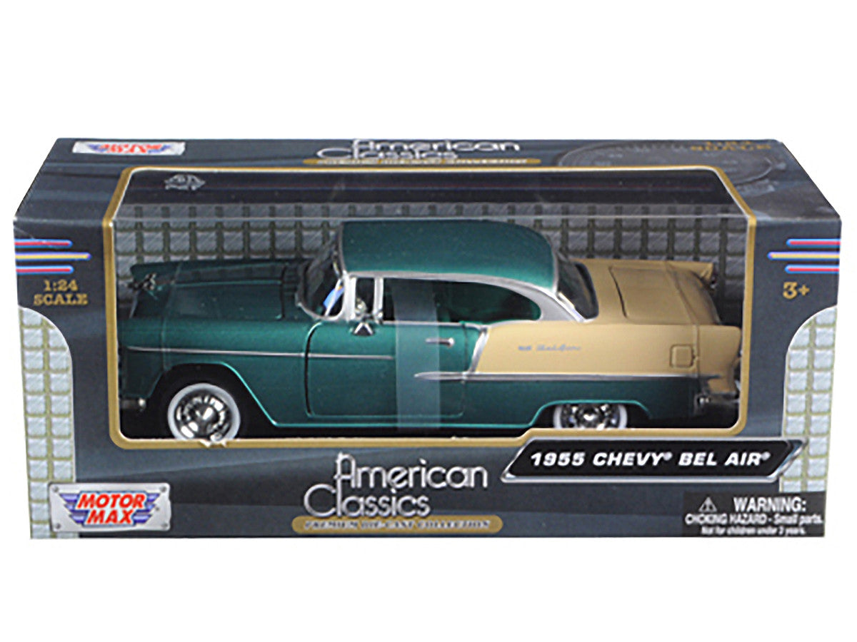 1955 Chevrolet Bel Air Green 1/24 Diecast Model Car by Motormax Motormax