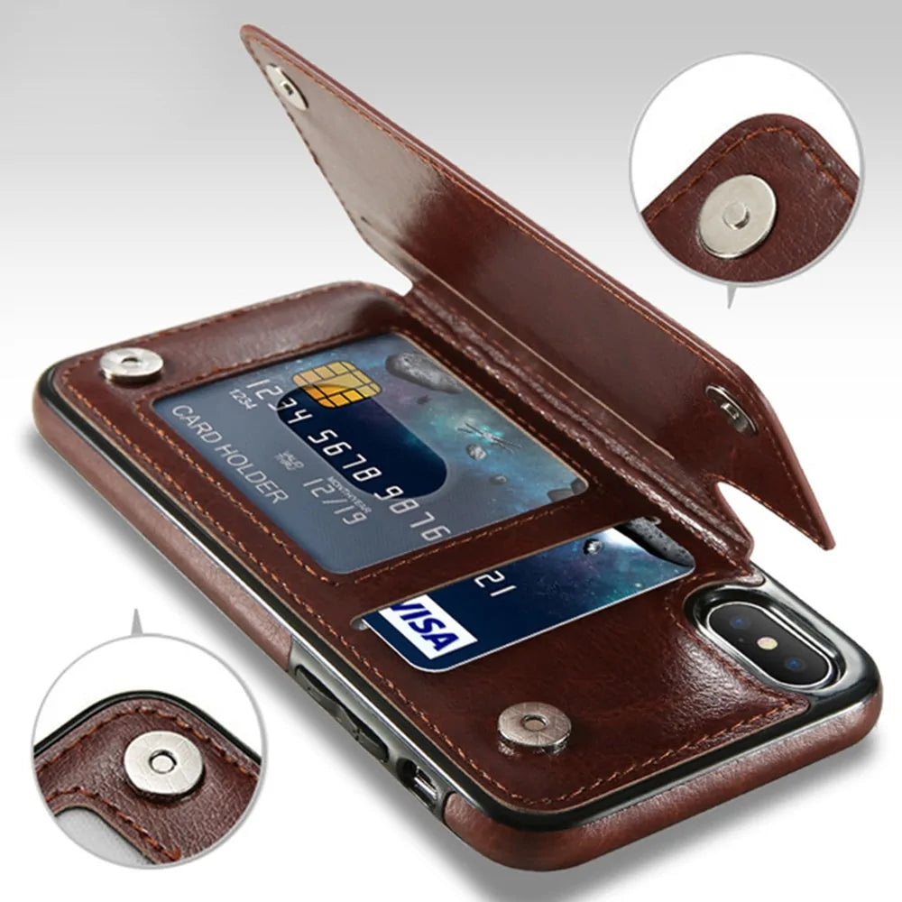 Folio - Retro Card Holder Phone Case