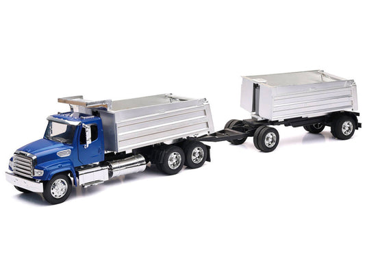 Freightliner 114SD Dump Truck with Twin Dump Body Blue "Long Haul Trucker" Series 1/32 Diecast Model by New Ray New Ray