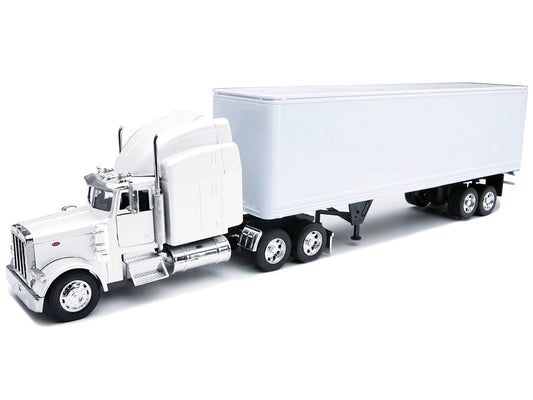 Peterbilt 379 Truck with Dry Goods Trailer White "Long Haul Trucker" Series 1/32 Diecast Model by New Ray New Ray