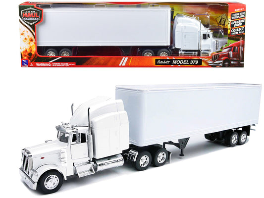 Peterbilt 379 Truck with Dry Goods Trailer White "Long Haul Trucker" Series 1/32 Diecast Model by New Ray New Ray