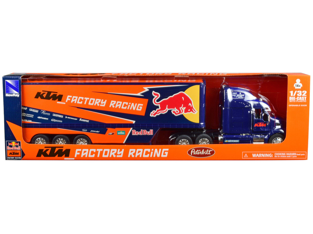 Peterbilt 387 Truck Dark Blue "Red Bull - KTM Factory Racing" 1/32 Diecast Model by New Ray New Ray